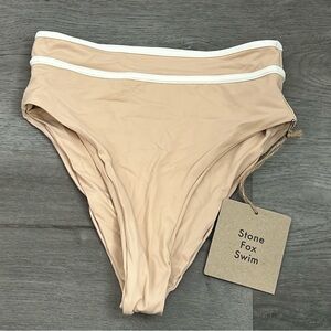 Nwt stone fox juniper swim‎ bottoms frappe tan xs women’s bikini